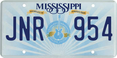 MS license plate JNR954