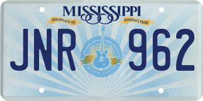 MS license plate JNR962