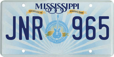 MS license plate JNR965