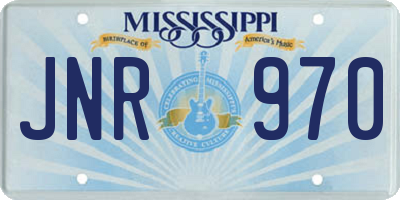 MS license plate JNR970