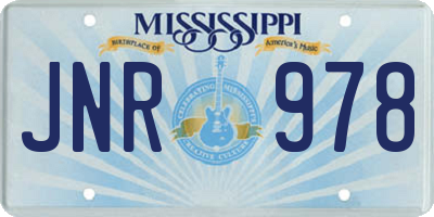 MS license plate JNR978