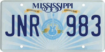 MS license plate JNR983