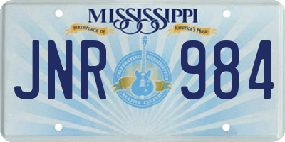 MS license plate JNR984