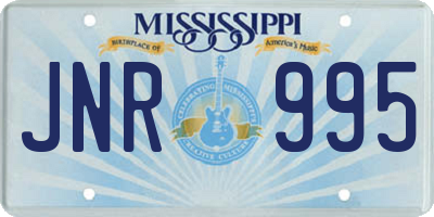 MS license plate JNR995
