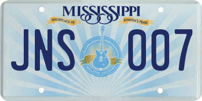 MS license plate JNS007