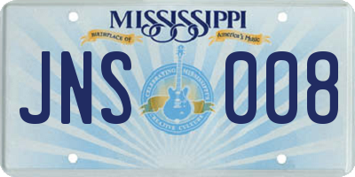 MS license plate JNS008