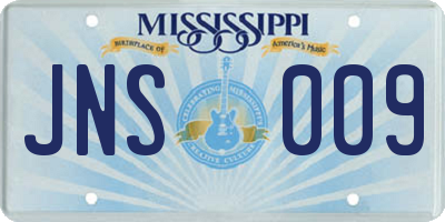 MS license plate JNS009