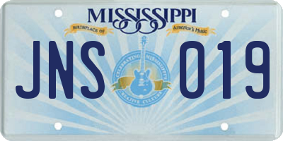 MS license plate JNS019