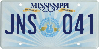 MS license plate JNS041