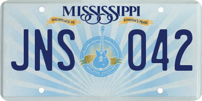 MS license plate JNS042