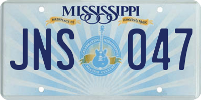 MS license plate JNS047