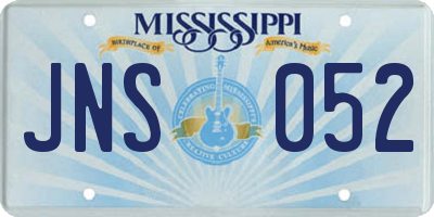 MS license plate JNS052