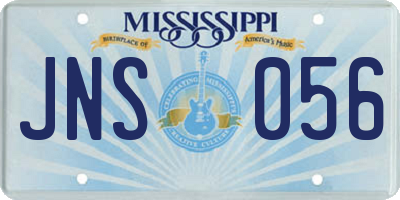 MS license plate JNS056