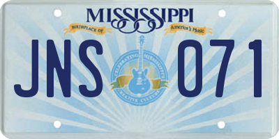 MS license plate JNS071
