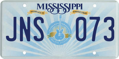 MS license plate JNS073