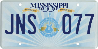 MS license plate JNS077