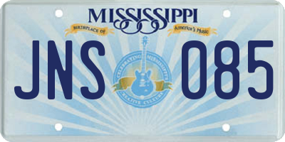 MS license plate JNS085