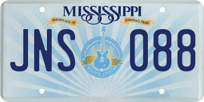 MS license plate JNS088