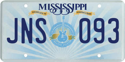 MS license plate JNS093