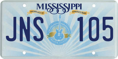 MS license plate JNS105