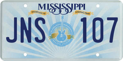 MS license plate JNS107