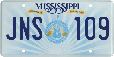 MS license plate JNS109