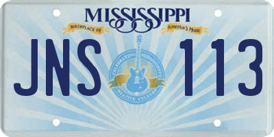 MS license plate JNS113