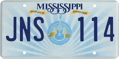 MS license plate JNS114