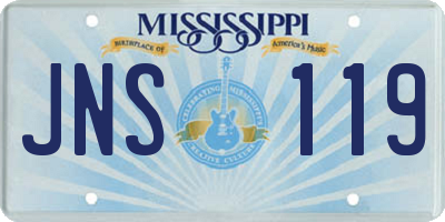 MS license plate JNS119