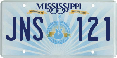 MS license plate JNS121