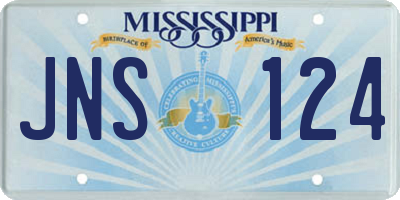 MS license plate JNS124
