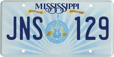 MS license plate JNS129