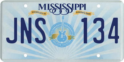 MS license plate JNS134