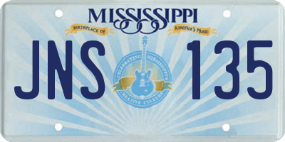 MS license plate JNS135