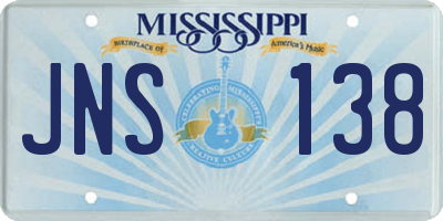 MS license plate JNS138