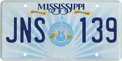 MS license plate JNS139