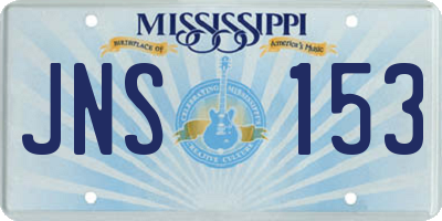 MS license plate JNS153