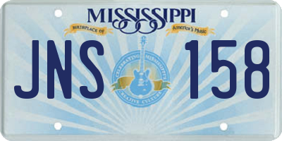 MS license plate JNS158