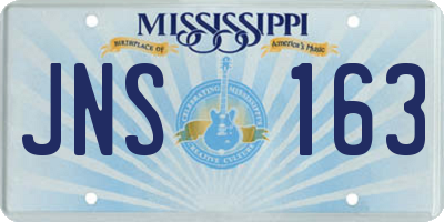 MS license plate JNS163