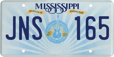 MS license plate JNS165