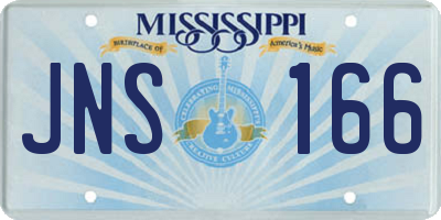 MS license plate JNS166
