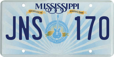 MS license plate JNS170