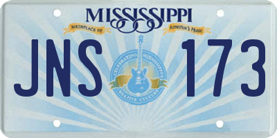 MS license plate JNS173