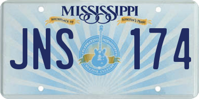 MS license plate JNS174