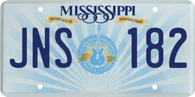 MS license plate JNS182