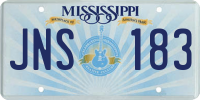MS license plate JNS183