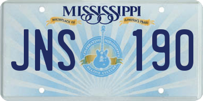 MS license plate JNS190