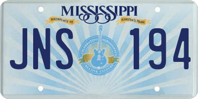 MS license plate JNS194