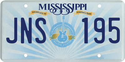 MS license plate JNS195
