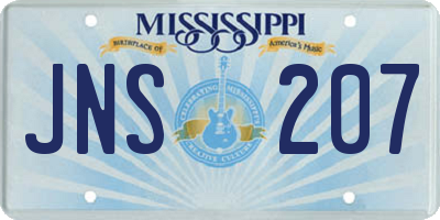 MS license plate JNS207